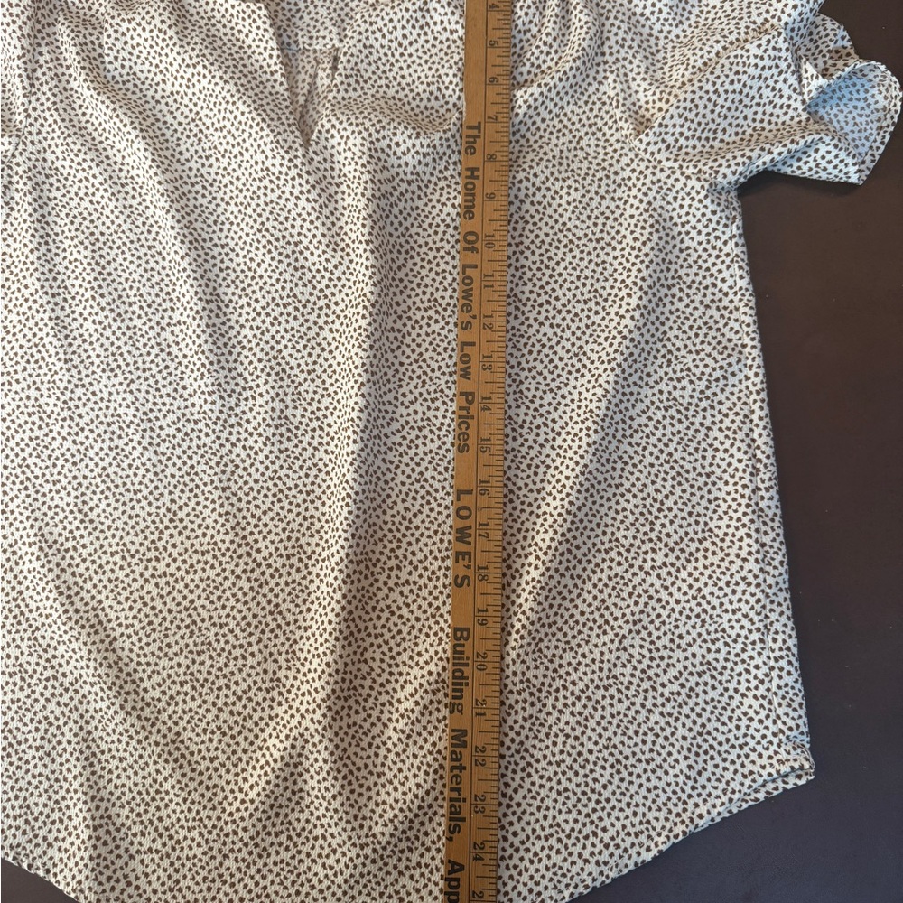 Eliane Rose Cream and Brown Patterned Blouse, work wear, layering - Picture 11 of 11